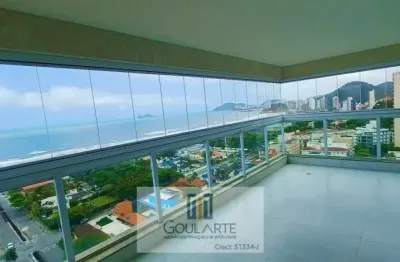 Apartamento alto padrão com 3 dormitórios sendo 3 suítes, sacada envidraçada gourmet vista mar e lazer completo no condomínio na praia da enseada-guarujá/sp.