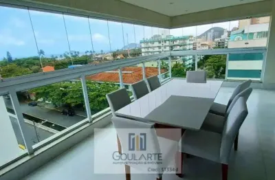 Apartamento alto padrão com 3 dormitórios sendo 3 suítes, sacada envidraçada gourmet vista mar, churrasqueira e lazer completo no condomínio na praia da enseada-guarujá/sp.