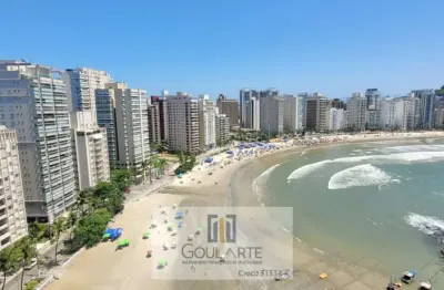 Apartamento com vista total do mar, 4 dormitórios climatizados sendo 2 suítes, lazer no condomínio, na praia da astúrias -guarujá/sp.