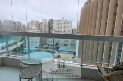 Apartamento alto padrão com sacada envidraçada vista parcial mar, 2 dormitórios sendo 1 suíte, lazer no condomínio - astúrias-guarujá/sp.