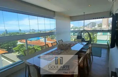 Apartamento com sacada vista mar na praia da enseada-guarujá/sp.