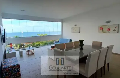 Apartamento frente mar,  3 dormitórios na praia de pitangueiras-guarujá/sp.