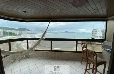 Apartamento alto padrão frente mar,3 suítes climatizadas vista mar, lazer no condomínio - astúrias - guarujá/sp.