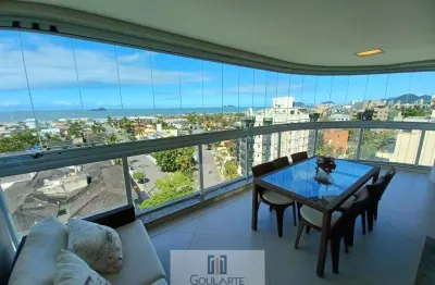 Apartamento com sacada gourmet e vista do mar, 3 suítes, lazer completo no condomínio, no lado praia da enseada-guarujá/sp