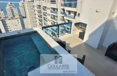 Cobertura penthouse  com 3 suítes climatizadas, piscina privativa com vista mar, lazer completo no condomínio - pitangueiras - guarujá/sp.