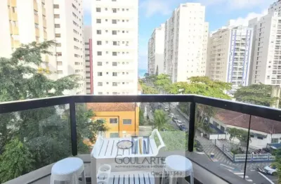 Apartamento alto padrão com sacada vista parcial do mar, 3 suítes, lazer no condomínio - pitangueiras-guarujá/sp.