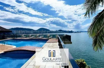 Apartamento com 3 suítes e vista total do mar, lazer completo no condomínio, na praia da astúrias-guarujá/sp.