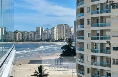 Apartamento com acesso a sacada e vista lateral mar, 2 dormitorios sendo 1 suíte -  pitangueiras-guarujá/sp.