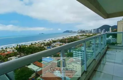 Apartamento alto padrão com 3 dormitórios sendo 3 suítes, sacada vista mar e lazer completo no condomínio na praia da enseada-guarujá/sp.