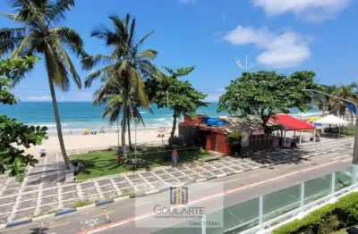 Apartamento alto padrão frente mar, 2 dormitórios sendo 1 suíte, vista mar na praia do tombo - guarujá/sp.