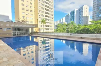 Apartamento alto padrão sacada vista lateral mar, 3 dormitorios sendo 1 suíte, lazer no condomínio, pitangueiras-guarujá/sp.