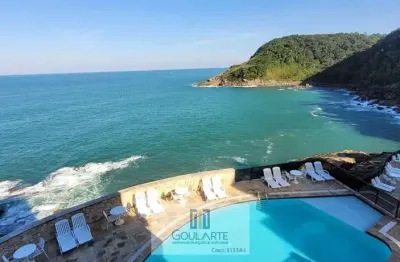 Apartamento alto padrão com sacada frente mar,1 suíte, lazer completo no condomínio, *vista total mar*, lado praia - enseada - guarujá/sp