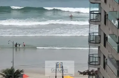 Apartamento com janelão vista mar, 2 dormitórios sendo 1 suíte, á 300 metros do mar  em pitangueiras - guarujá/sp.