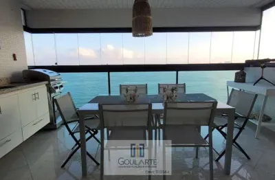 Apartamento com vista total mar,3 suítes, lazer completo no condomínio, pitangueiras - guarujá/sp.