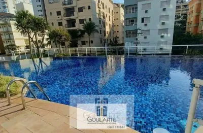 Apartamento com sacada gourmet e vista do mar, 3 dormitórios sendo 1 suíte,  lazer completo no condomínio, lado praia enseada-guarujá/sp