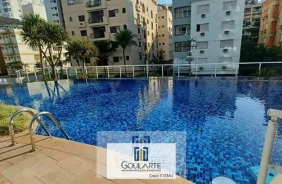 Apartamento alto padrão com sacada gourmet e vista do mar, 3 dormitórios climatizados sendo 1 suíte, lazer no condomínio, lado praia enseada - guarujá/sp.