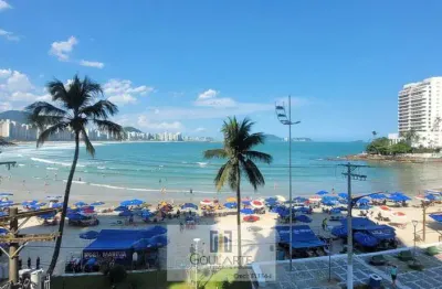 Apartamento alto padrão frente mar,3 suítes climatizadas vista mar, lazer no condomínio - astúrias - guarujá/sp.