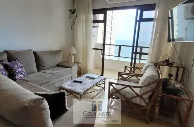 Apartamento com 3 dormitórios, sacada vista mar na praia de pitangueiras - guarujá/sp