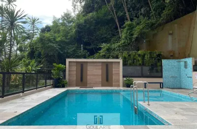 Apartamento vista mata/mar, 3 dormitórios sendo 1 suíte, lazer no condomínio - pitangueiras-guarujá/sp.