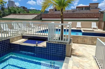 Apartamento com 1 suíte, lazer no condomínio, lado bairro na praia da enseada-guarujá/sp.
