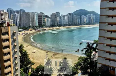 Apartamento vista mar com sacada gourmet, 3 suítes climatizadas em condomínio clube frente mar, astúrias - guarujá/sp.