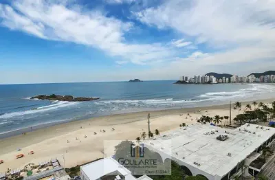 Apartamento frente mar, 4 dormitórios climatizados sendo 1 suíte, lazer no condomínio, *vista total mar* - pitangueiras - guarujá/sp.