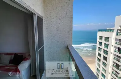 Apartamento com vista lateral do mar, 2 dormitórios, á menos de 50 metros do mar na praia de pitangueiras-guarujá/sp.