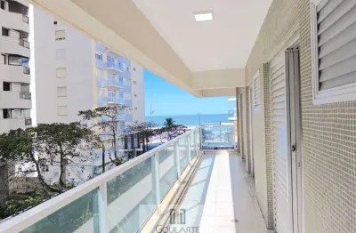 Apartamento com vista lateral mar, 3 dormitórios sendo 2 suítes, lazer no condomínio, à menos de 50 metros da praia em pitangueiras - guarujá/sp.