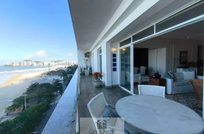 Apartamento alto padrão com vista total do mar, 2 suítes, condomínio frente mar, pitangueiras - guarujá/sp.