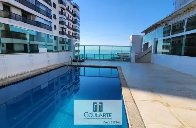 Apartamento alto padrão com 3 suítes climatizadas, lazer no condomínio e sacada vista parcial mar na praia da astúrias-guarujá/sp.