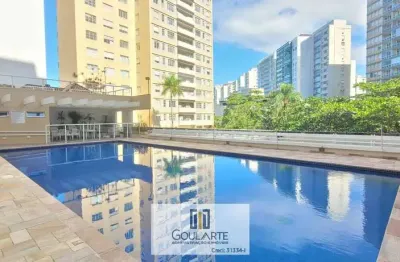 Apartamento alto padrão com sacada vista lateral mar, 3 dormitórios sendo 1 suíte, lazer no condomínio, pitangueiras-guarujá/sp.