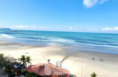 Apartamento alto padrão com acesso a sacada frente mar, 2 dormitórios sendo 1 suíte com sacada privativa + 1 dormitório de serviço, na praia das pitangueiras - guarujá sp.