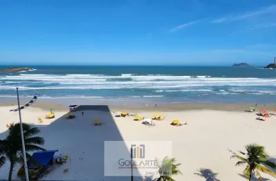 Apartamento alto padrão com acesso a sacada frente mar, 3 dormitórios sendo 1 suíte climatizada + dormitório de serviço, na praia das pitangueiras - guarujá/sp.