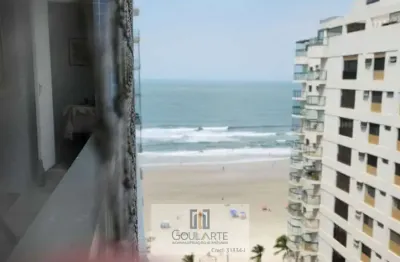 Apartamento com acesso a sacada vista lateral mar, 2 dormitórios, à 50 metros da praia das pitangueiras-guarujá/sp.