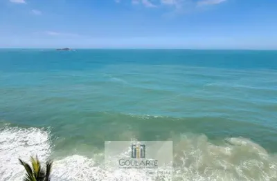 Apartamento alto padrão com acesso a sacada gourmet vista total do mar, 3 suítes climatizadas, lazer no condomínio na praia das pitangueiras - guarujá/sp.