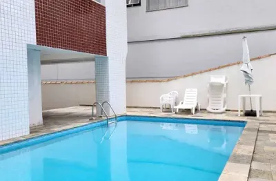 Apartamento com 3 dormitórios sendo 1 suíte com sacada compartilhada + 1 dormitório de serviço, lazer no condomínio na praia da pitangueiras - guarujá/sp.