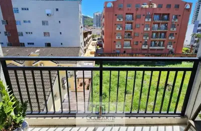 Apartamento com acesso a sacada, 2 dormitórios climatizados sendo 1 suíte, na praia das astúrias-guarujá/sp.