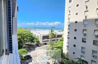 Apartamento com vista mar, 2 dormitórios, à menos de 50 metros do mar, na praia das pitangueiras - guarujá/sp.