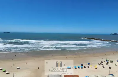 Apartamento alto padrão com sacada frente mar, 3 suítes climatizadas + dormitório de serviço, na praia das pitangueiras- guarujá/sp.