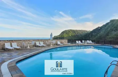 Apartamento alto padrão com sacada vista mar, 3 dormitórios sendo 1 suíte com sacada compartilhada, lazer no condomínio, lado praia - enseada - guarujá/sp