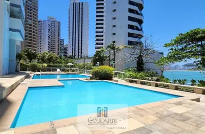 Apartamento alto padrão com sacada vista parcial mar,  lazer no condomínio na praia da astúrias-guarujá/sp.