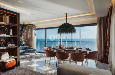 Magnífico showroom! pé na areia com 4 suítes!, meia praia, itapema - sc