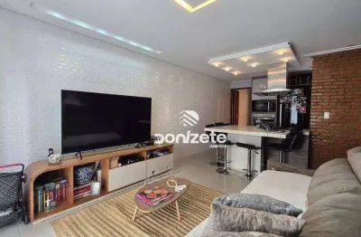 Cobertura com 3 dormitórios à venda, 156 m² por r$ 740.000,00 - vila scarpelli - santo andré/sp