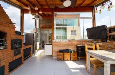 Cobertura com 2 dormitórios à venda, 90 m² por r$ 495.000,00 - vila scarpelli - santo andré/sp