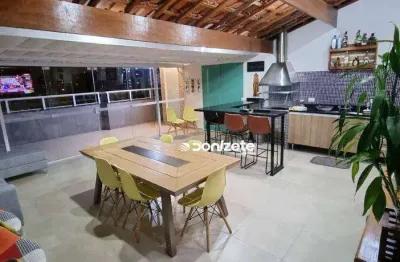 Cobertura com 3 dormitórios à venda, 140 m² por r$ 793.000,00 - vila valparaíso - santo andré/sp