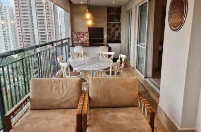 Apartamento com 3 suítes, 147 m², frente, Centro SB Campo – Mobiliado, Varanda Gourmet e 2 vagas