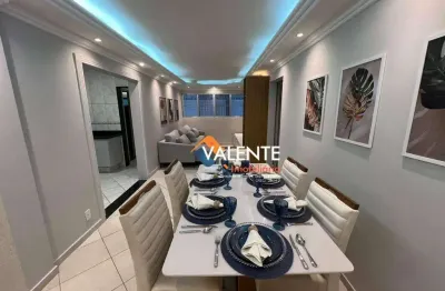 Apartamento mobiliado com 2 dormitórios à venda, 82 m² por r$ 395.000 - vila guilhermina - praia grande/sp