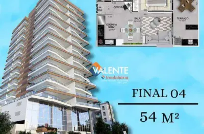 Apartamento com 1 dormitório à venda, 54 m² por r$ 138.000,00 - vila caiçara - praia grande/sp