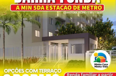 Apartamentos com 1 e 2 dorm. a 5 minutos do Metrô Barra Funda!
