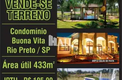 Terreno em condomínio fechado à venda na Avenida Hermelindo Graciani, Parque Residencial Buona Vita, São José do Rio Preto